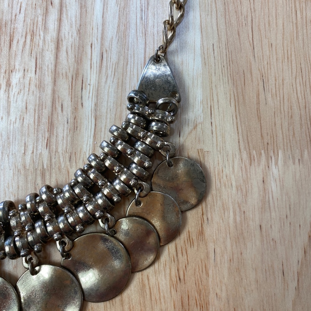 Gold Disc Boho Chain Necklace - Picture 4 of 9